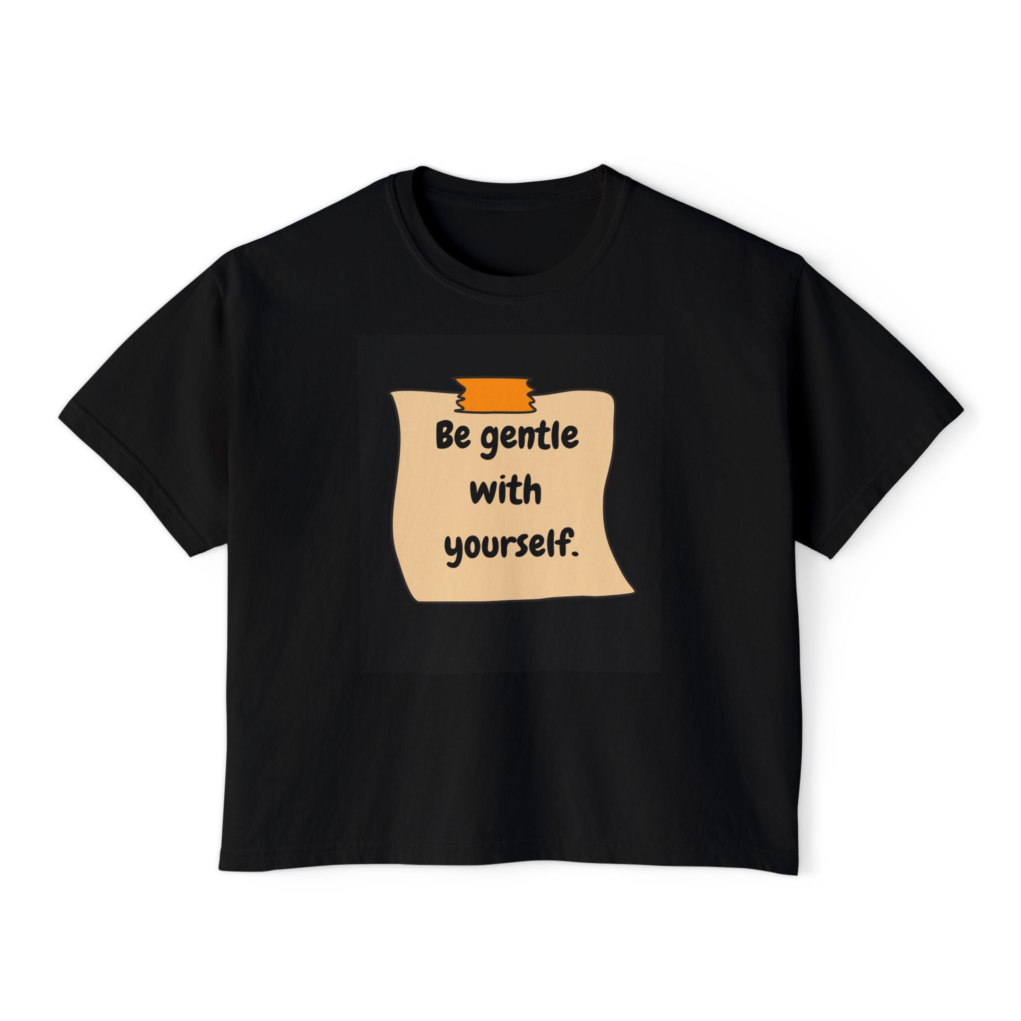 Women's Inspirational Boxy Tee, Self-Care Shirt, Relaxed Fit Tee, Gift for Her, Empowerment Apparel, Casual Wear