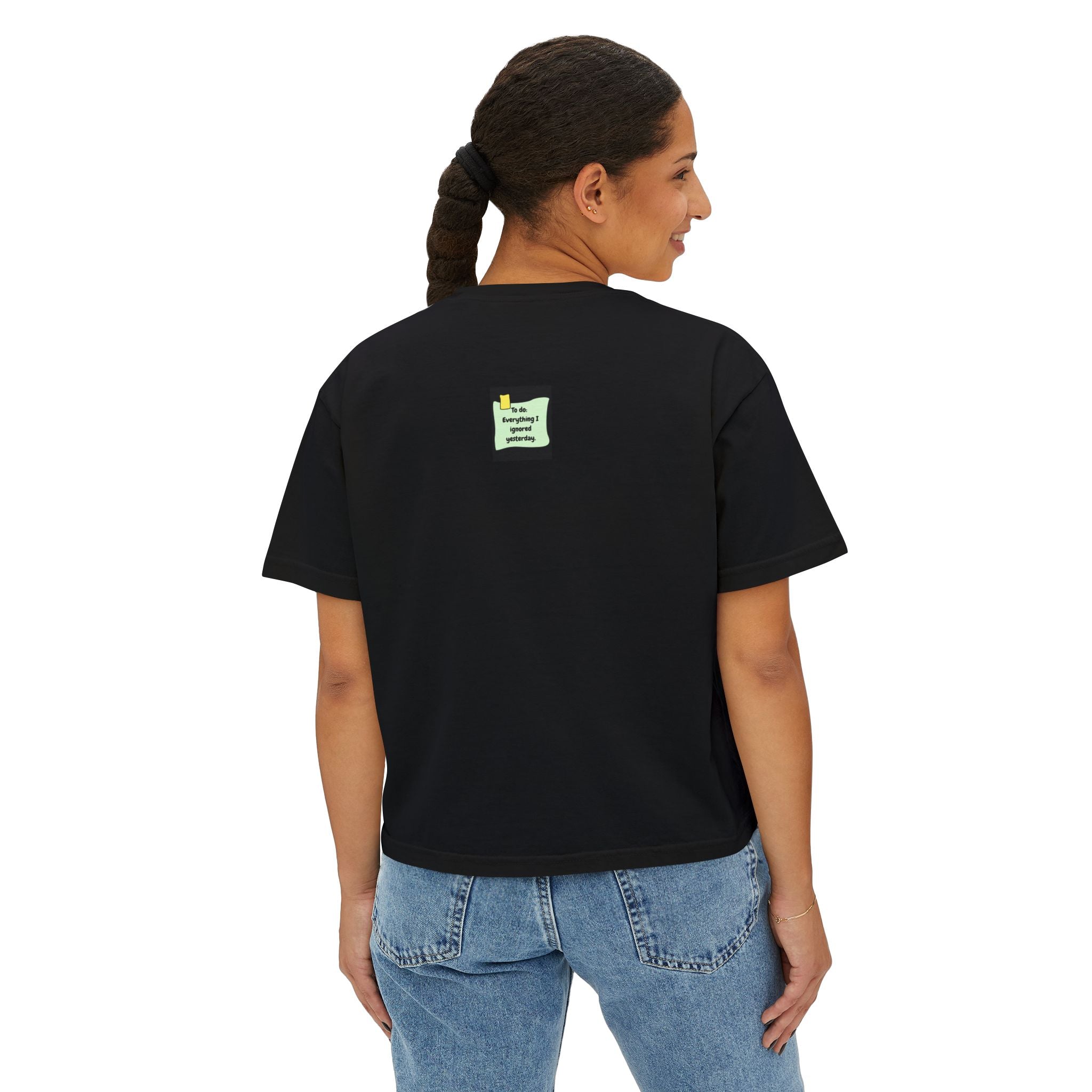 Funny Women's Boxy Tee | To Do List Shirt | Gift for Moms, Students, Self-Care, Casual Wear, Relaxed Fit