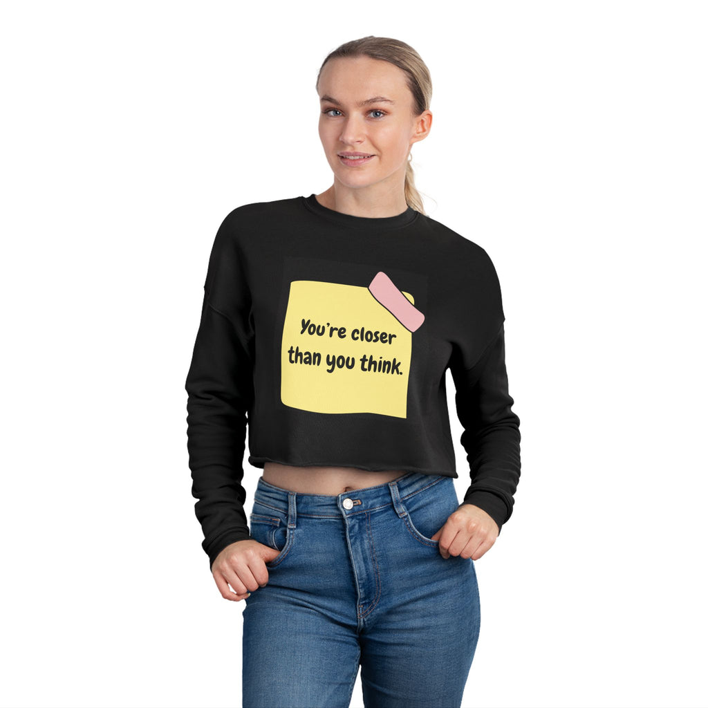 Motivational Cropped Sweatshirt for Women | Cute Gym Wear, Cozy Layering, Positive Vibe Outfit, Self-Love Gift, Casual Everyday