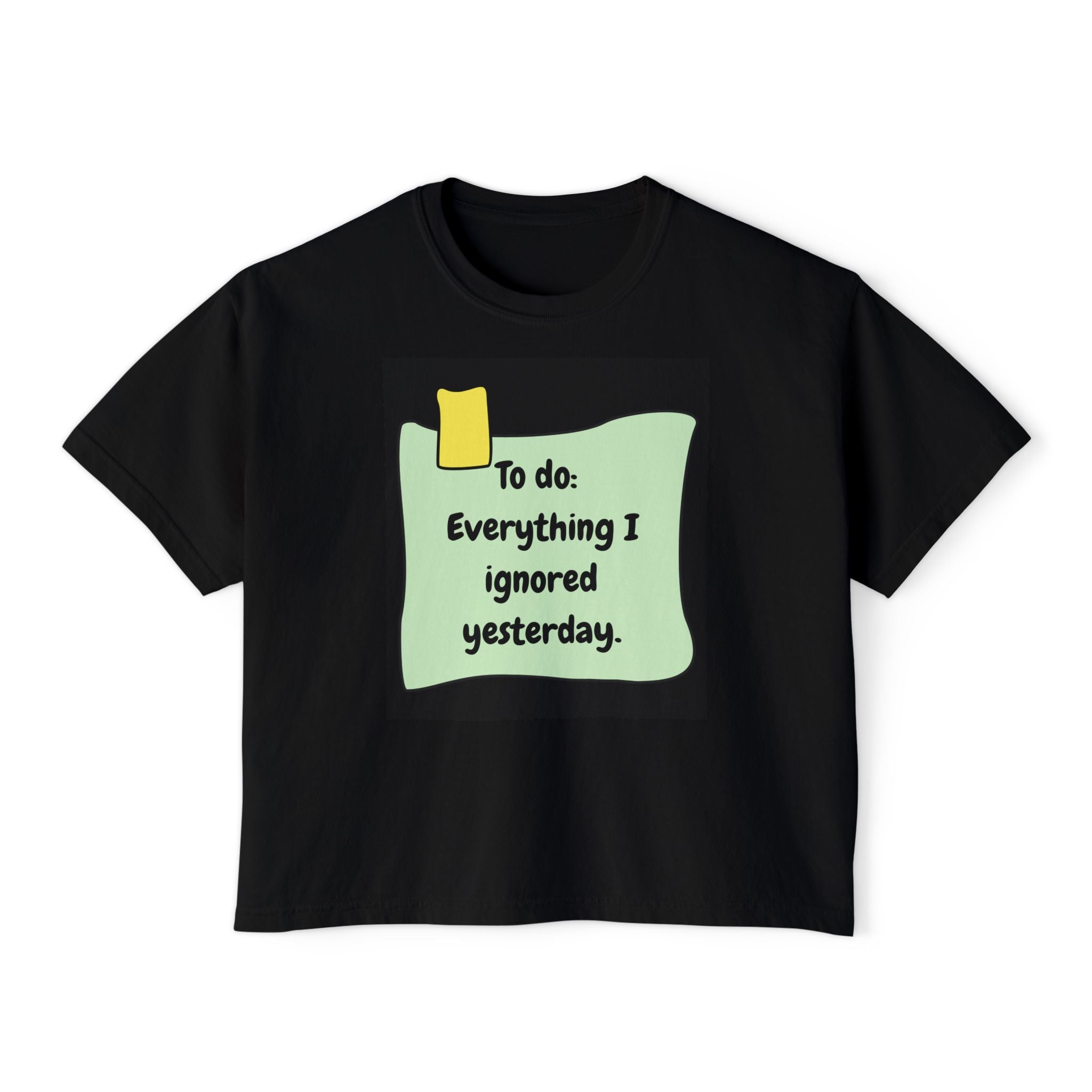 Funny Women's Boxy Tee | To Do List Shirt | Gift for Moms, Students, Self-Care, Casual Wear, Relaxed Fit