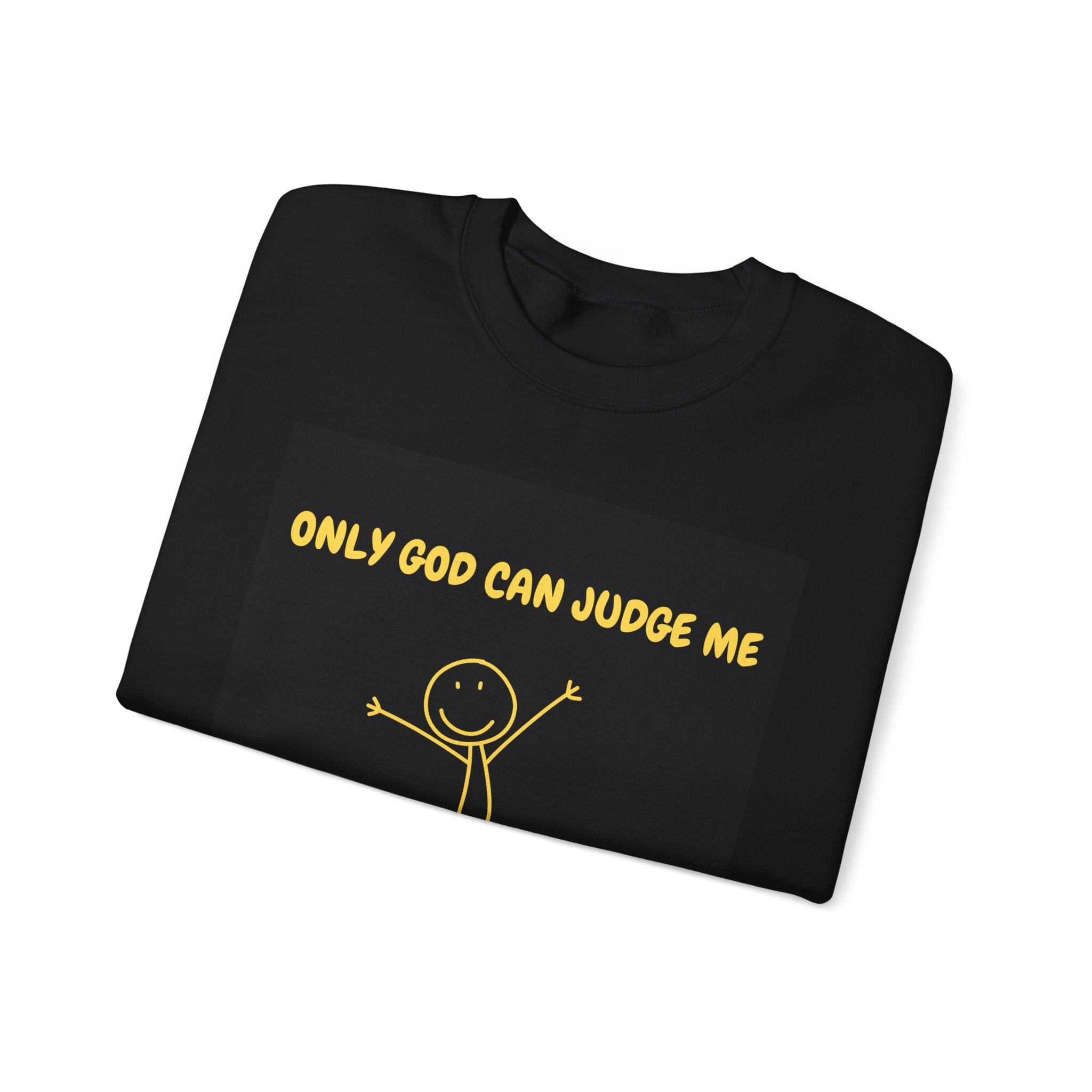 Funny God Judgment Crewneck Sweatshirt - Perfect Gift for Moms, Casual Wear, Family Gatherings, Relaxing at Home, Unique Statement Piece